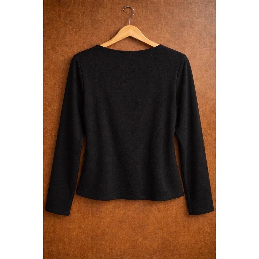 Time and Tru - Women's Twist Front Top - Size XL (16-18) - Black - Picture 2 of 2